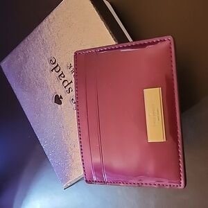 Nib Kate Spade Raspberry Card Holder New